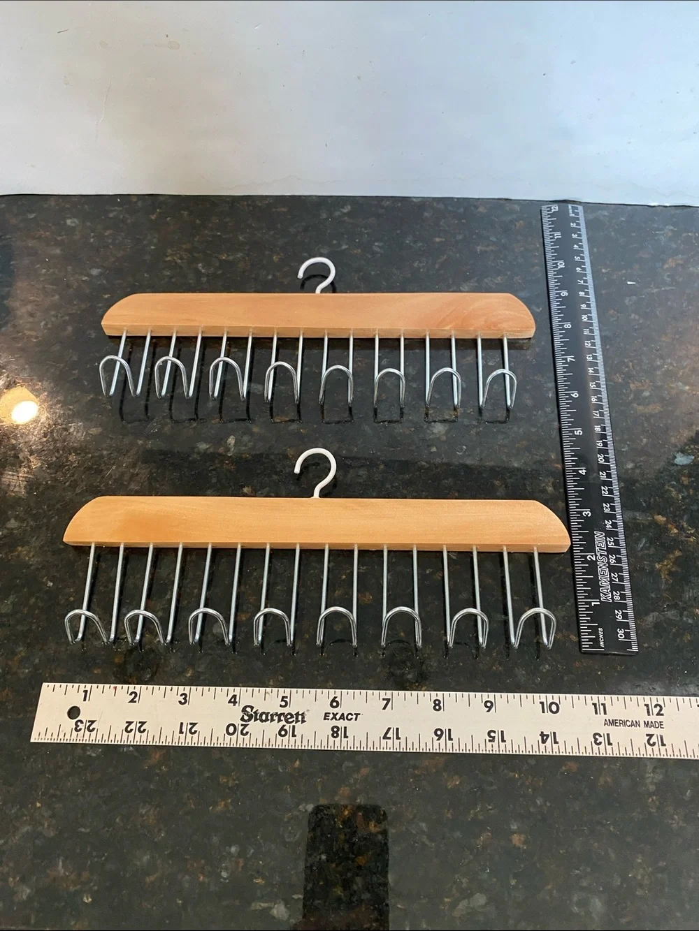 NWOT Set of 2 Wood & Metal Accessory Racks